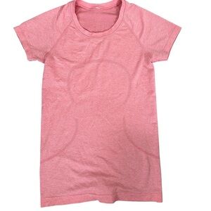Lululemon Swiftly Tech Short Sleeve Crew Heathered Pink Lemonade Sz 6